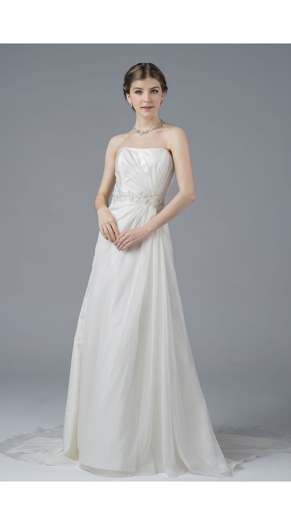 A-line Boat Neckline Sleeveless Wedding Dress - CB-0001OM