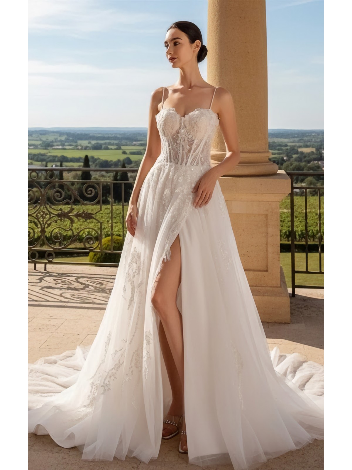 A-Line Sweetheart Wedding Dress with Spaghetti Straps - BLM-A2009