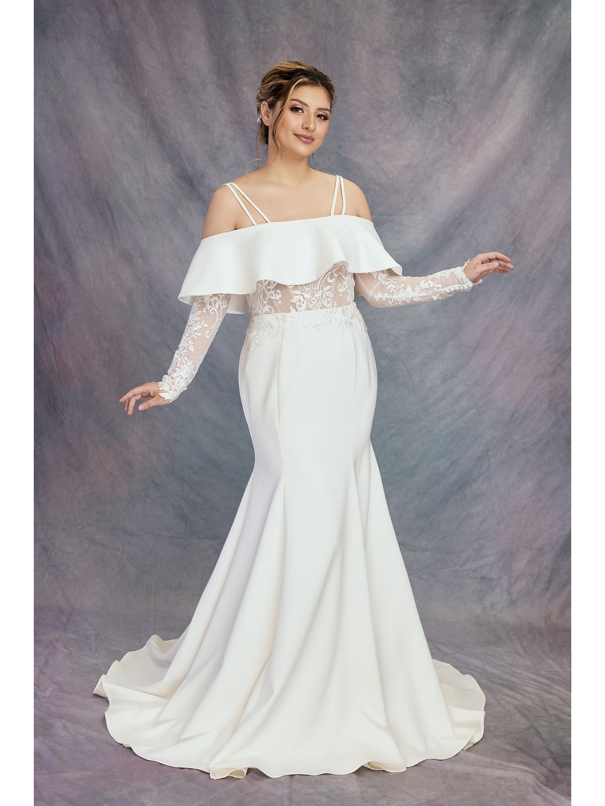 Mermaid Double Spaghetti Straps Boat Neckline Wedding Dress - CB-M1001