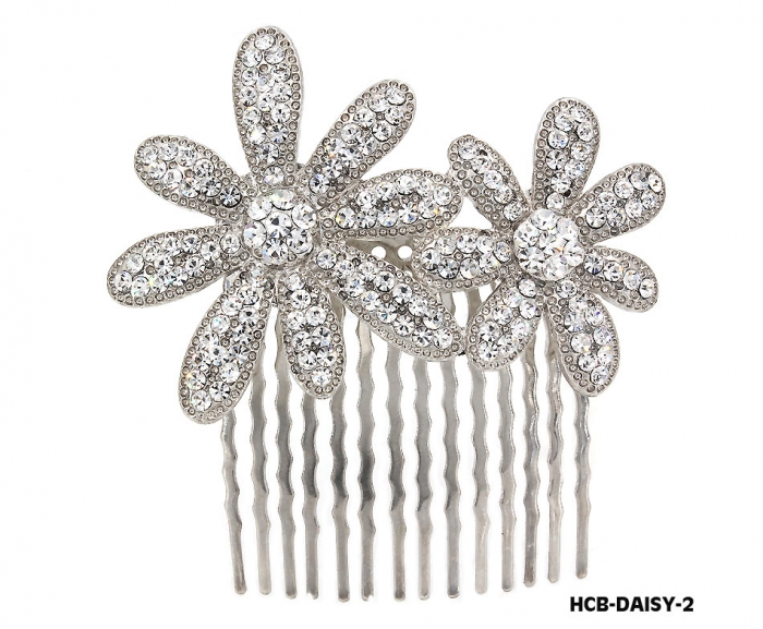 Hair Comb &ndash; Bridal Hair Combs & Clips w/ Austrian Crystal Stones Daisy - HCB-DAISY-2