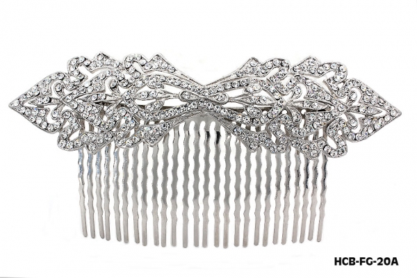Hair Comb &ndash; Bridal Hair Combs & Clips w/ Austrian Crystal Stones Filigree Hair Comb - HCB-FG-20A