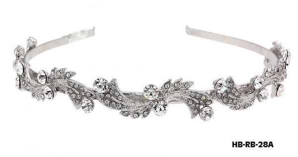 Head Band – Bridal Headpiece w/ Austrian Crystal Stones - HB-RB-28A
