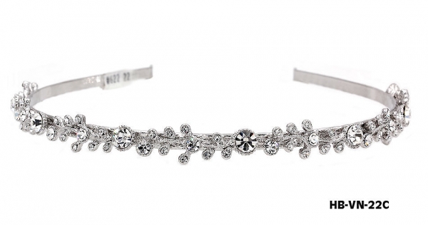Head Band &ndash; Bridal Headpiece w/ Austrian Crystal Stones - HB-VN-22C