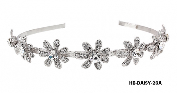 Head Band &ndash; Bridal Headpiece w/ Austrian Crystal Stones- HB-DAISY-26A