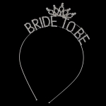 Headband: "Bride To Be" Tiara Rhinestones Headband - HB-71191CR-S