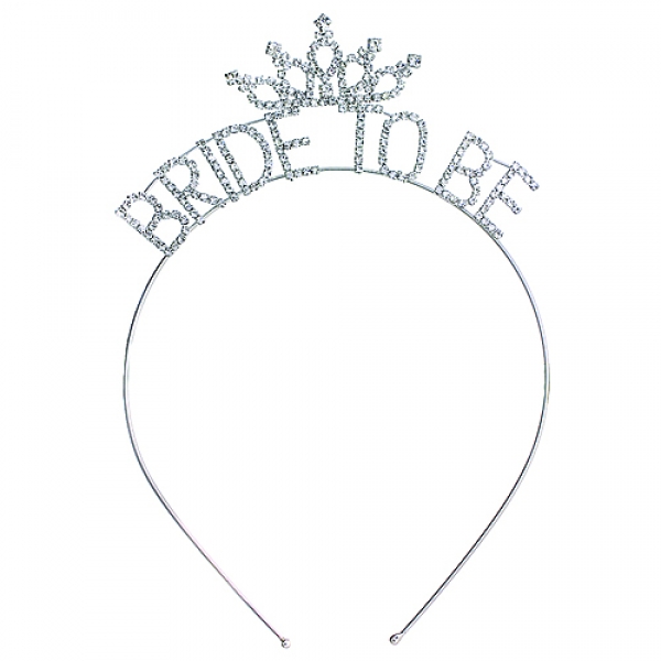 Headband: "Bride To Be" Tiara Rhinestones Headband - HB-71191CR-S
