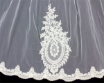 Veil - One Layer - Sequined lace embroidery - 36" - VL-V1019IV