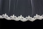 Veil - Sequined lace embroidery - 36" - VL-V1072IV