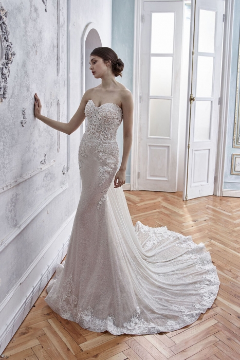 Fitted & Flare Sweetheart Strapless Wedding Dress - LV-1757OJ
