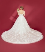 Ball Gown Off-Shoulder Semi-V cut Wedding Dress - OU-B5002