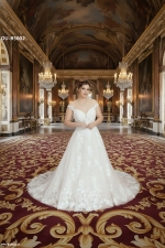 Ball Gown Off-Shoulder Semi-V cut Wedding Dress - OU-B5002