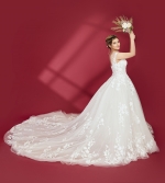 Ball Gown Off-Shoulder Semi-V cut Wedding Dress - Plus Size - OU-B5002P