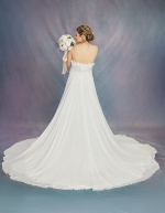 Beaded 3-D Flower A-line Semi-V cut Wedding Dress - Plus Size - OU-A1002P