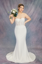 Fitted & Flare Sweetheart Sequined Over-lace Corset Wedding Dress - CB-F1001