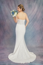 Fitted & Flare Sweetheart Sequined Over-lace Corset Wedding Dress - Plus Size  - CB-F1001P