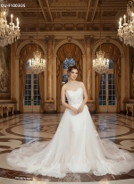 Fitted and Flare Sweet-heart with Over-Skirt Wedding Dress - OU-F1003OS