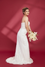 Fitted and Flare Sweet-heart with Over-Skirt Wedding Dress - Plus Size - OU-F1003OS-P