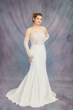 Mermaid Double Spaghetti Straps Boat Neckline Wedding Dress - Plus Size - CB-M1001P