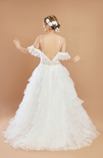 Off-shoulder A-line Semi-V Cut Wedding Dress - Plus Size - LV-A2002P