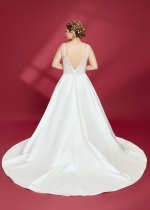 Sparkling Beads and Sequined A-line V cut Wedding Dress - OU-A3002