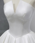 Wedding Dress - Timeless Princess Crepe Ball Gown with Sculpted Bodice & Box Pleated Skirt – BLC-B1004