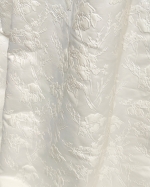 50% off Sample sale: A-Line Embossed Satin Slit Skirt Wedding Dress with Detachable Balloon Long Sleeves- OU-A1005