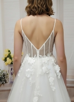 50% off Sample sale: A-Line Beaded and Sequined Lace Tulle Wedding Dress - OU-A2005