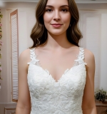 Mermaid Beaded Floral Lace Appliqued Tulle  Wedding Dress - MO-M3001