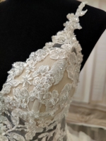 A-Line Chic Glitter Tulle  V-Neck Spaghetti Straps Wedding Dress - LV-A2003