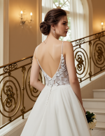 A-Line Chic Glitter Tulle  V-Neck Spaghetti Straps Wedding Dress - LV-A2003
