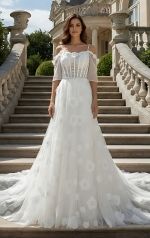 A-Line Luxury Embroidery Beaded 3-D Floral Laces A-Line - LV-A2007OS