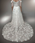 A-Line Luxury Embroidery Beaded 3-D Floral Laces A-Line - LV-A2007OS