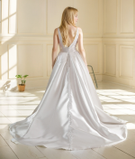  Wedding Dress - Satin Empire Waist Line Ball Gown with Slit Skirt - BLL-B3002