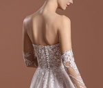 A-line V-shape Wedding Dress Sleeveless / Detachable Long Sleeves - BLM-A1006