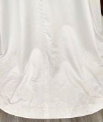 Ball Gown Beaded Linear and Floral Lace Appliqued Tulle and Satin Wedding Dress - MO-B6002