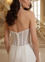 Strapless Sweetheart Dazzling Beaded and Sequined Fitted N Flare Wedding Gown - MO-F1008