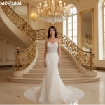 Strapless Sweetheart Dazzling Beaded and Sequined Fitted N Flare Wedding Gown - MO-F1008