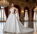 Timeless Strapless Satin Ball Gown with Ruched Bodice - BLL-B14829