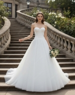 "Ethereal Romance" Strapless Sweetheart Tulle Ball Gown with Crepe Corset Bodice - BLC-BC2501A