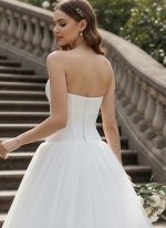 "Ethereal Romance" Strapless Sweetheart Tulle Ball Gown with Crepe Corset Bodice - BLC-BC2501A